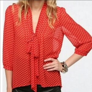 Urban Outfitters Pins and Needles Sheer bow tie blouse